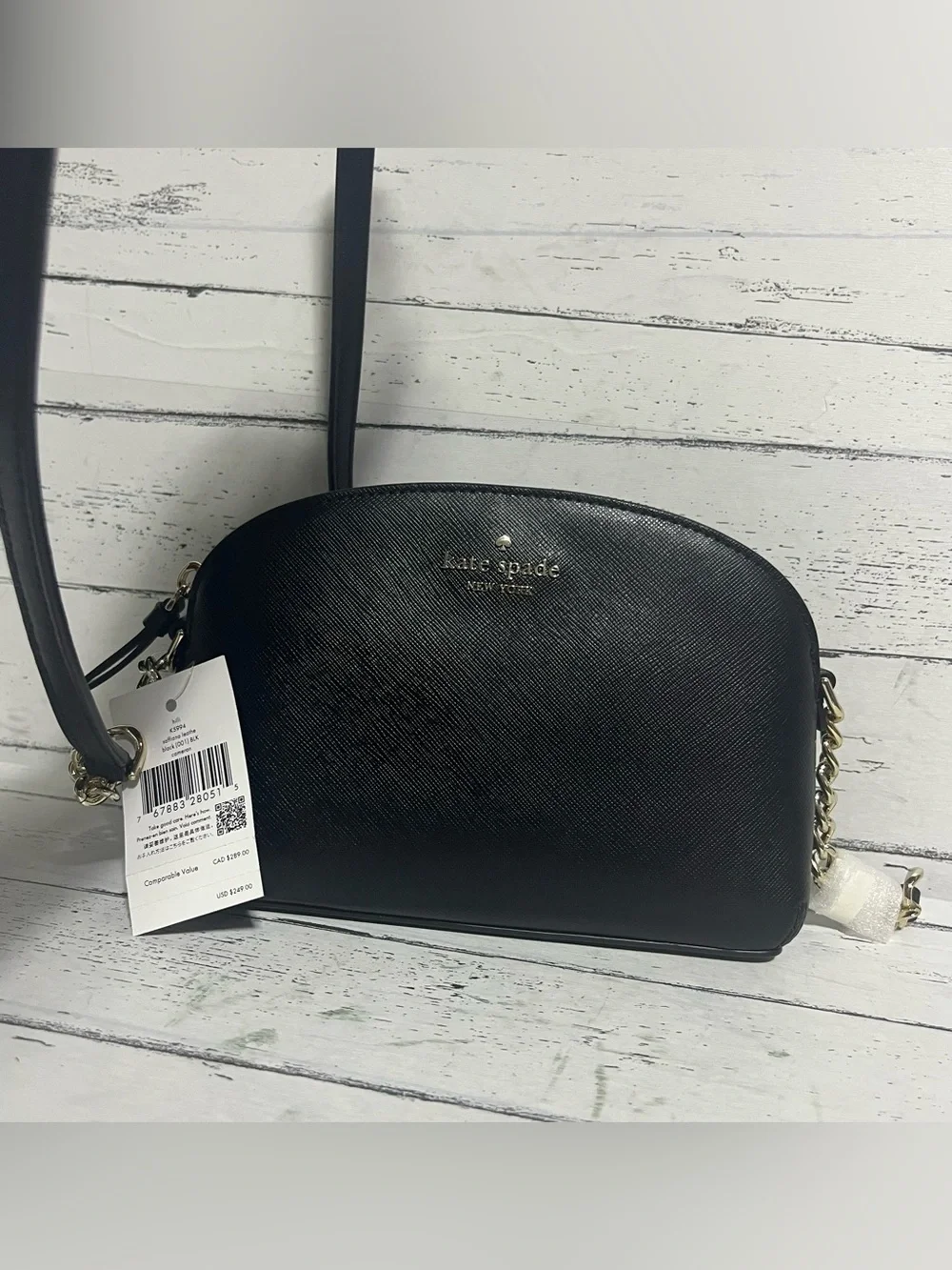 Kate Spade Hilli Cameron Black Saffiano Leather Crossbody Bag K5994 NWT